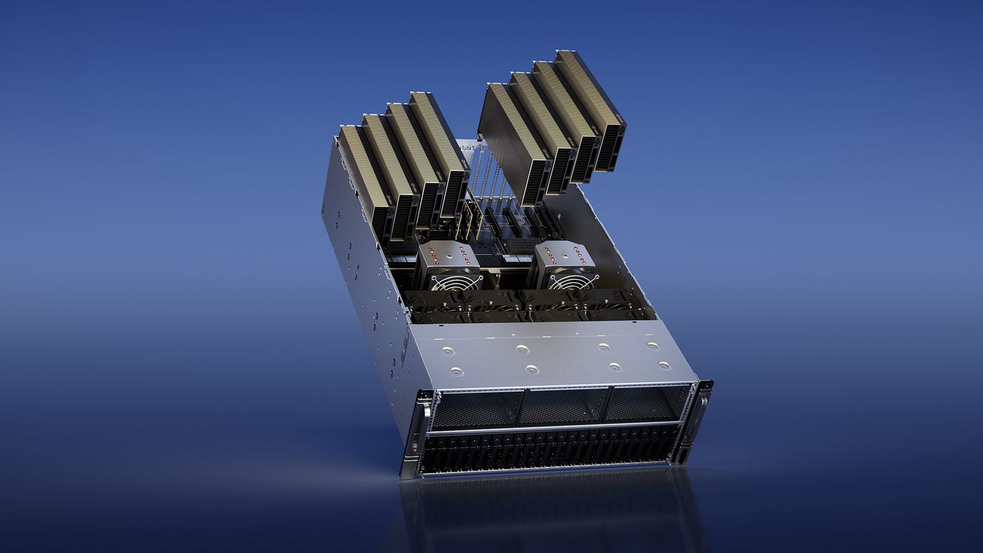 SuperMicro AI server chassis with GPU array